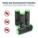 HiQuick 2800mAh AA Rechargeable Batteries High Capacity Performance, Per-charged 1.2V AA Batteries Pack of 8