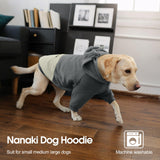 Nanaki Dog Hoodies for Large Dogs Sweatshirt with Pocket-Warm Fleece, Long Sleeves Adjustable Zip Collar-Comfort Pet Sweater for Labrador, Large Sweatshirt Winter Coat for Fall Winter Spring Grey 2XL