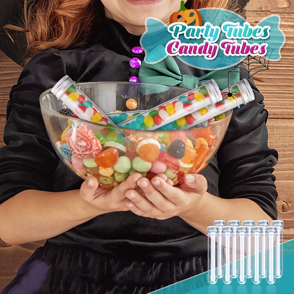 HNYYZL Bestsupplier 30 Pack Science Party Test Tubes 45 ml 25x140mm,Clear Plastic Test Tubes Gumball Candy Tubes, Bath Salt Vials Christmas Birthday Gifts