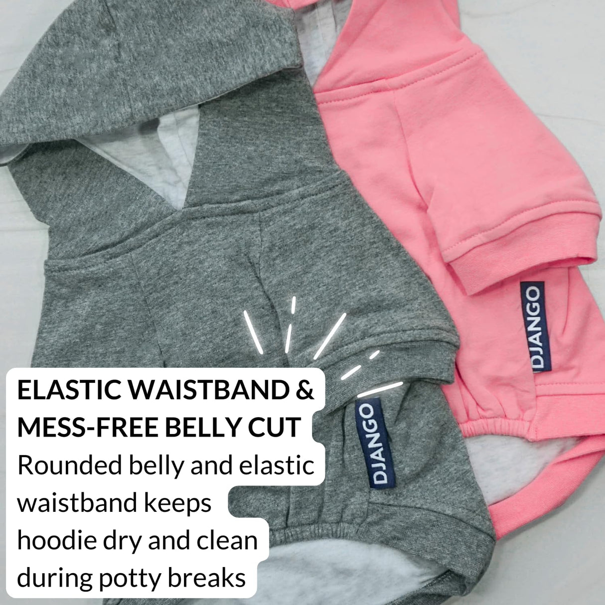 DJANGO Dog Hoodie – Warm Winter Dog Sweater & Fully Lined, Cozy Sweatshirt for Small & Medium Dogs, Dachshunds – Soft, Stretchy, Puppy Hoodie with Leash Portal, Elastic Waistband – Quartz Pink, Small