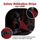 Nanaki Warm Dog Coats for Winter, Fleece Lined Furry Collar, Waterproof Reflective Dog Snowsuit with Leash Hole for Outdoor Walking Hunting, Easy On Cold Weather Puppy Jacket Vest, Beagle, Red L