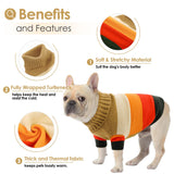 AOFITEE XL Dog Sweater, Extra Large Dog Sweater Girl Boy, Stretchy Turtleneck Pet Sweaters for Large Breed, Warm Dog Holiday Pullover for Labrador, Golden Retriever, Rottweiler (Brown XL)