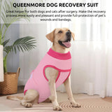 Queenmore Recovery Suit for Dogs Cats After Surgery, Cat Surgical Recovery Suit Onesie,Professional Pet Recovery Shirt, Prevent Licking Dog Body Suits, Surgical Clothes for Abdominal Wounds, Pink,2XL