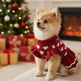 MuYaoPet Small Dog Sweaters Girl Red Winter Warm Dog Christmas Dress Costume Clothes Dachshund Chihuahua Corgi (Red, XL)