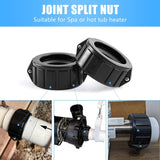 2" Spa Hot Tub Heater Split Nut Unions with Screws and Heater Gasket, Compatible with Balboa Gecko Hot Tub Heater Assemblies Replacement Parts, Replacement for 0121109020 Split Heater Nuts - 2 Pcs