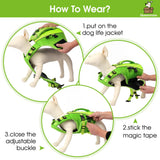 Queenmore Small Dog Life Jacket,Small Dog Life Vest for Swimming,Adjustable Reflective Dogs Swimming Vest,High Buoyancy Dogs Lifesaver,Pet Life Preserver(Green,S)