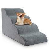 Chic Threads Dog Stairs for High Beds, 4-Step Dog Steps for Couch, Pet Stairs for Small Dogs and Cats, Non-Slip, Stable Indoor Dog Steps for high Bed