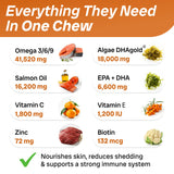 PAWFECTCHEW Fish Oil Omega 3 for Dogs - Allergy Relief - Joint Health - Itch Relief, Shedding - Skin and Coat Supplement - Alaskan Salmon Oil Chews - Omega 3 6 9 - EPA & DHA Fatty Acids