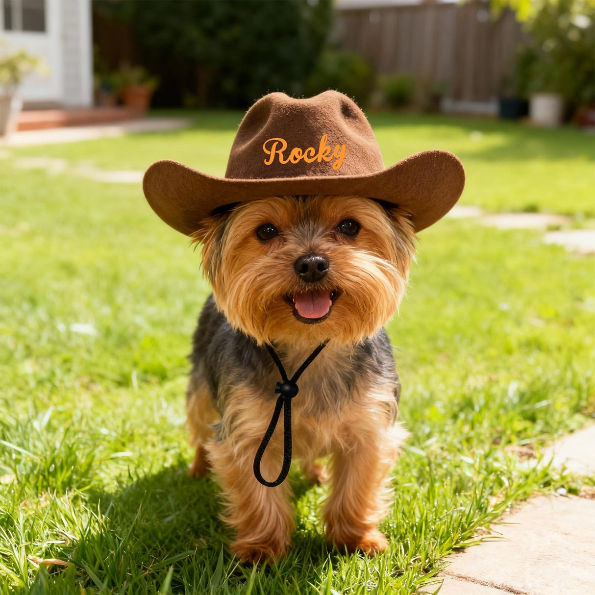 DUCKBE Personalized Dog Cowboy Hats with Name, Custom Cowboy Hat for Dog, Holiday Party Cowboys Costume for Puppy, Pet Tiny Cowboy Cap Birthday Gifts for Pet