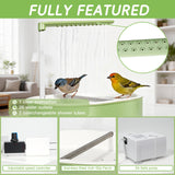 Automatic Parakeet Bird Bath for Cage Large Parrot Shower Bath with Adjustable Water Flow Bird Shower Fountain Indoor Bathtub Stainless Perch Bird Cage Accessory for Birds Cockatiel Conure Budgie