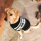Mihachi Dog Sweater - Winter Coat Apparel Clothes with Colorful Stripes for Cold Weather, Black ML