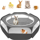 Amakunft Small Animal Pop-Up Playpen with Mesh Cover, 47'' x 23.6'' x 15'' Chicken Brooder Box, Play Pen Indoor Outdoor for Guinea Pigs, Bunny, Rabbits, Ferrets, Chinchillas, Kittens