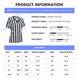 redgino Women's Official Black & White Stripe Referee Shirt V-Neck Referee Jersey Short Sleeve Ref Tee Shirts for Basketball Football Soccer Refs Christmas Waitresses & Costume S