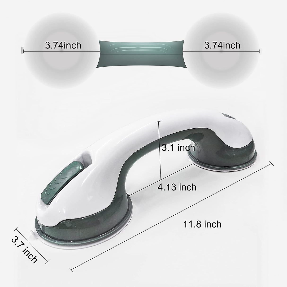 NLAAHCE Shower Grab Bar Heavy-Duty (2Pack) 12-Inch ADA Compliant Shower Handles for Elderly Suction Shower Grab Bars for Seniors Handicap Safety Handrail for Bathtubs Shower Assistance