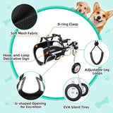 Nasjac Dog Wheelchair for Back Legs - Lightweight Portable Wheelchair with Reflective Stripes, Adjustable Pet Wheelchair Cart for Senior, Arthritis, Paralyzed, Injured, or Disabled Dogs (Black, S)