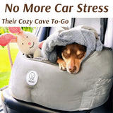 MORULINI Orthopedic Dog Car Seat for Small Breeds - Original Calming Burrow Nest for Car Anxiety Relief - 6” Memory Foam Booster & Travel Bed - for Dogs Under 25lbs, Frenchie, Chihuahua