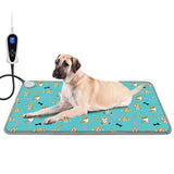 Large Pet Heating Pad (30x47in) Temperature Adjustable Dog Cat Heating Pad with Timer, Waterproof Heated Cat Bed Mat with Chew Resistant Cord
