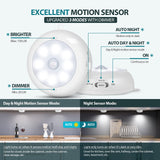 Alivation Motion Sensor Light Indoor, LED Closet Lights Battery Operated, Motion Sensor Night Light Under Cabinet Lighting, 3 AA Battery Powered Lights, Puck Lights for Wall, Stair, Dimmable (3 Pack)