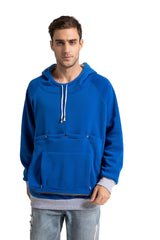 Kei Tomlison Pet Cat Dog Pouch Hoodie Small Animal Carrier – Kitten Puppy Pouch Sweatshirt Holder Fleece Unisex Hoodies Dazzling Blue