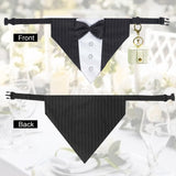 COSLANLEE 2 Pcs Dog Wedding Collar Outfit, Include Dog Tuxedo Attire, Wedding Mini Pet Ring Bearer Holder Pouch Box, Large, Ivory
