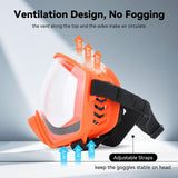 Billionchains Dog Sunglasses UV Protection Clear Dog Goggles Windproof Glasses with Elastic Straps for Medium-Large Breed, Orange Frame + Clear Lens