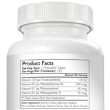 Nutrition Strength Vitamin K for Dogs, Vitamins K1 & K2 (MK4 & MK7) + Vitamin D3, Help Maintain Strong Bones, Promote Healthy Heart, Boost Immune System, Support Muscle Function, 120 Chewable Tablets