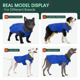 Kuoser Extra Warm Dog Coat, Windproof Cold Weather Dog Jackets for Large Dogs, Thick Fleece Lining Pet Turtleneck Snowsuit Reflective Adjustable Puppy Winter Coat Doggie Snow Jacket Blue, XL