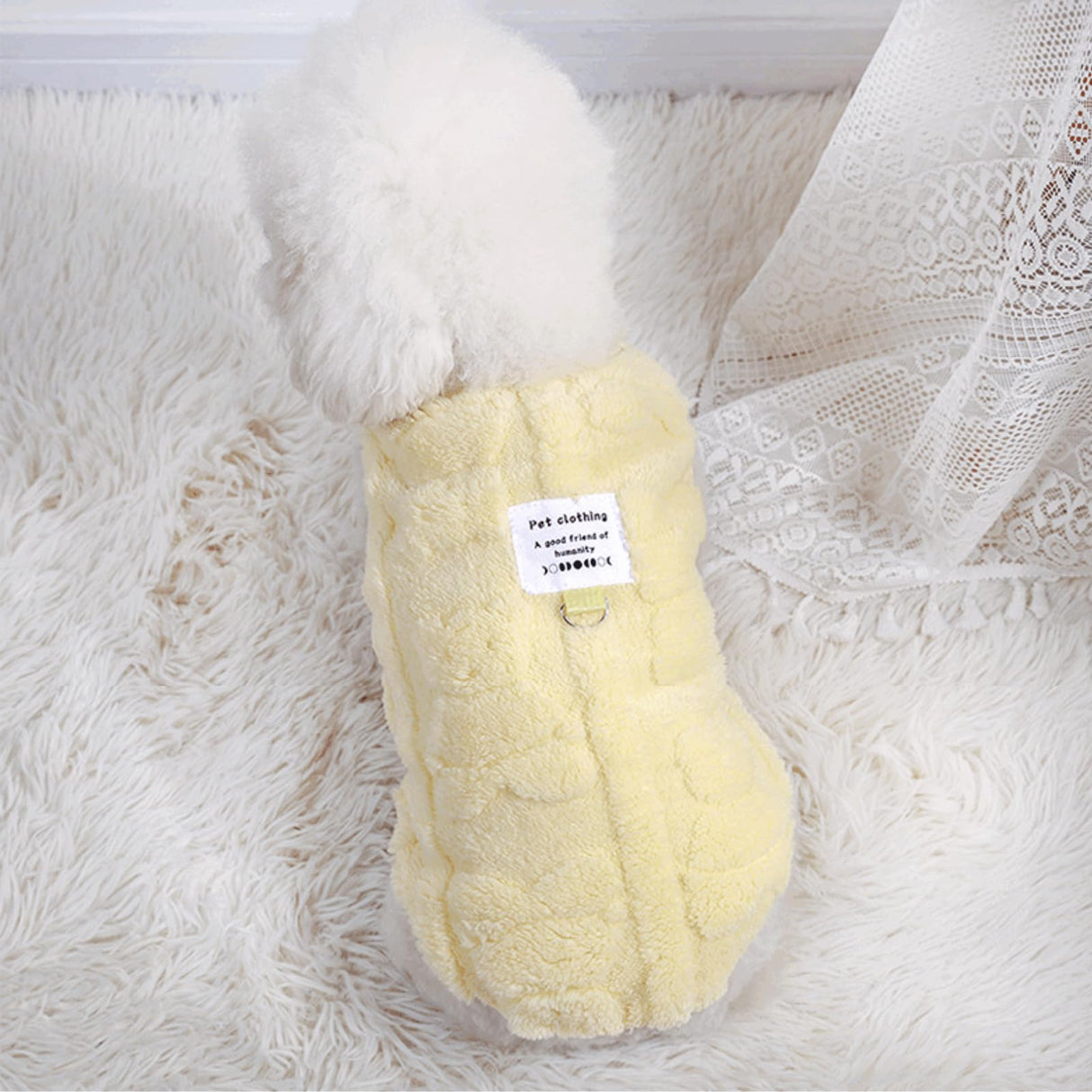 Warm Cat Apparel Cute Fluffy Cat Sweatshirt Cartoon Kitten Winter Coat Pullover Soft Skin-Friendly Knitwear (Small, Yellow2)