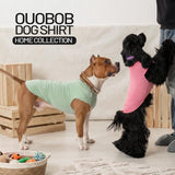OUOBOB 2-Pack Dog Shirts, Breathable Dog Cooling Vest, Sleeveless Summer Tank Tops, Lightweight Stretchy Vest for Medium Large Extra Large Dogs - (Pink Green) M