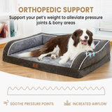 Yiruka Orthopedic Dog Beds for Extra Large Dogs, Waterproof XXL Pet Bed with Sides, Non-Slip Bottom and Egg-Crate Foam Big Dog Sofa Bed with Washable Removable Cover, Dark Green