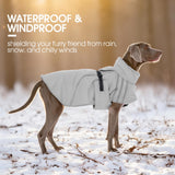 FUAMEY Dog Cold Weather Coats,Dog Winter Jackets for Large Dogs Warm Dogs Coat with Reflective Strips Waterproof Pet Snowsuit Thick Paded Pets Vest for Labrador Golden Retriever Grey 2XL