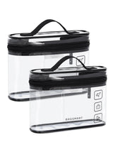 BAGSMART TSA Approved Toiletry Bag, 2 Pack Clear Makeup Cosmetic Bag Organizer, Quart Size Travel Bag for Toiletries, Carry-on Travel Accessories Essentials, Black-2pcs