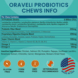ORAVELi Probiotics for Dogs - Dog Probiotics with Prebiotics & Digestive Enzymes, Support Cut Health, Digestive Health & Immune System, Diarrhea & Allergy Itch Relief, 180 Soft Chews