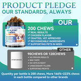 Joint Supplement for Dogs - Dog Joint Supplement Glucosamine Hip and Joint Chondroitin Chews Treats for Dogs with MSM Lipid Mussels Vitamins Dog Joint Support for All Breed 200pcs