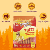 Jungle Calling Rawhide Free Treats for Dogs, Chicken Wrapped Cod Sticks Dog Treats, Soft Chewy Snacks for Training Rewards, 10.6 oz (Chicken)