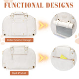 PetsHome Dog Carrier Purse, Pet Carrier, Waterproof Premium Leather Pet Travel Portable Bag for Cat and Small Dog Home & Outdoor Medium Beige