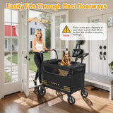 TTPet Extra Large Pet Stroller with Ramp, Dog Stroller for Large & Medium Dogs up to 180lbs, Foldable Dog Wagon with Dual Handle & Brake, Portable Puppy Travel Strollers for Cats & Dogs