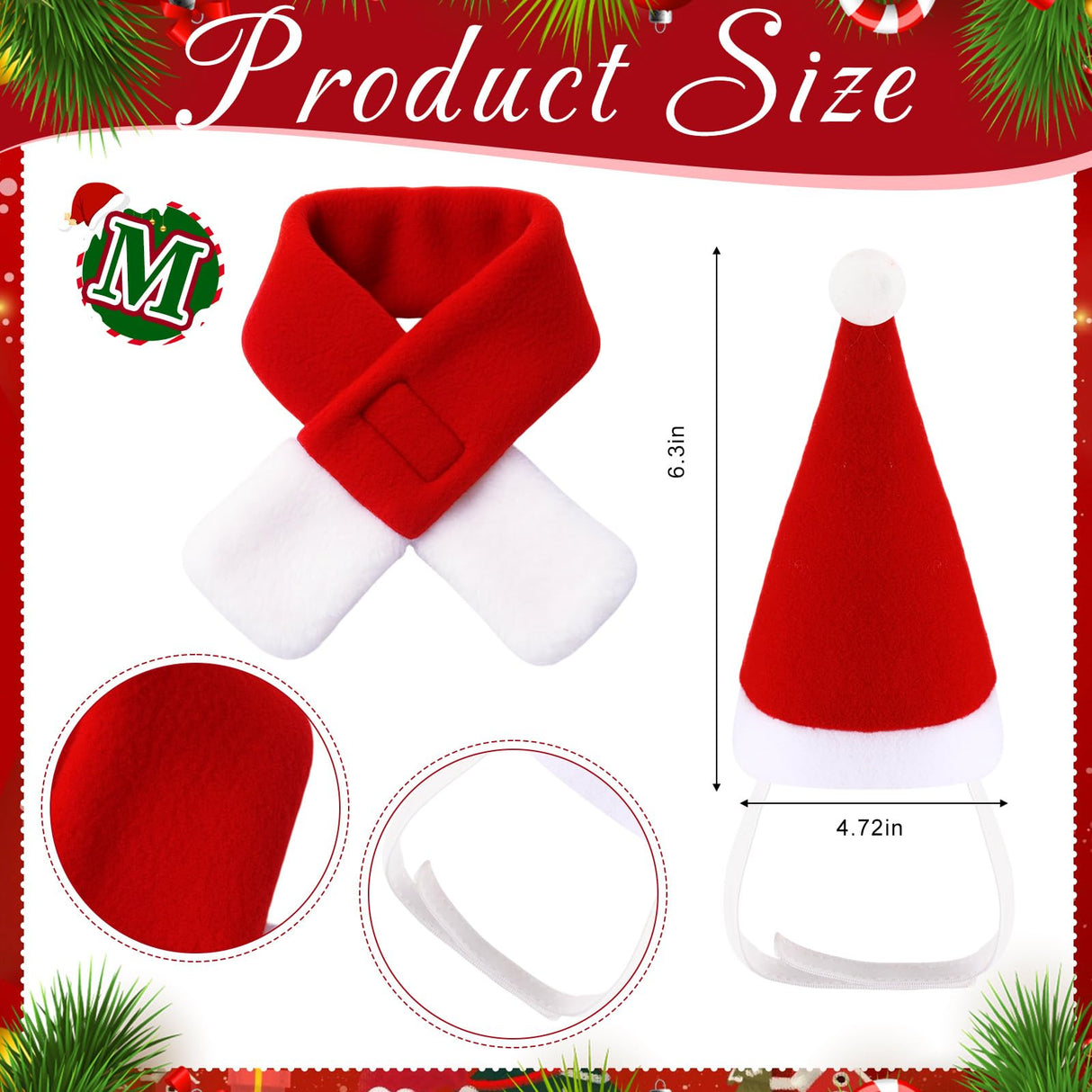 Talltalk 3 Packs Pet Christmas Costume Includes 3 Dog Christmas Caps with 3 Dog Collars and Scarves, Santa Xmas Tree Pet Costume Accessories for Puppy Cat Winter New Year Holiday Supplies
