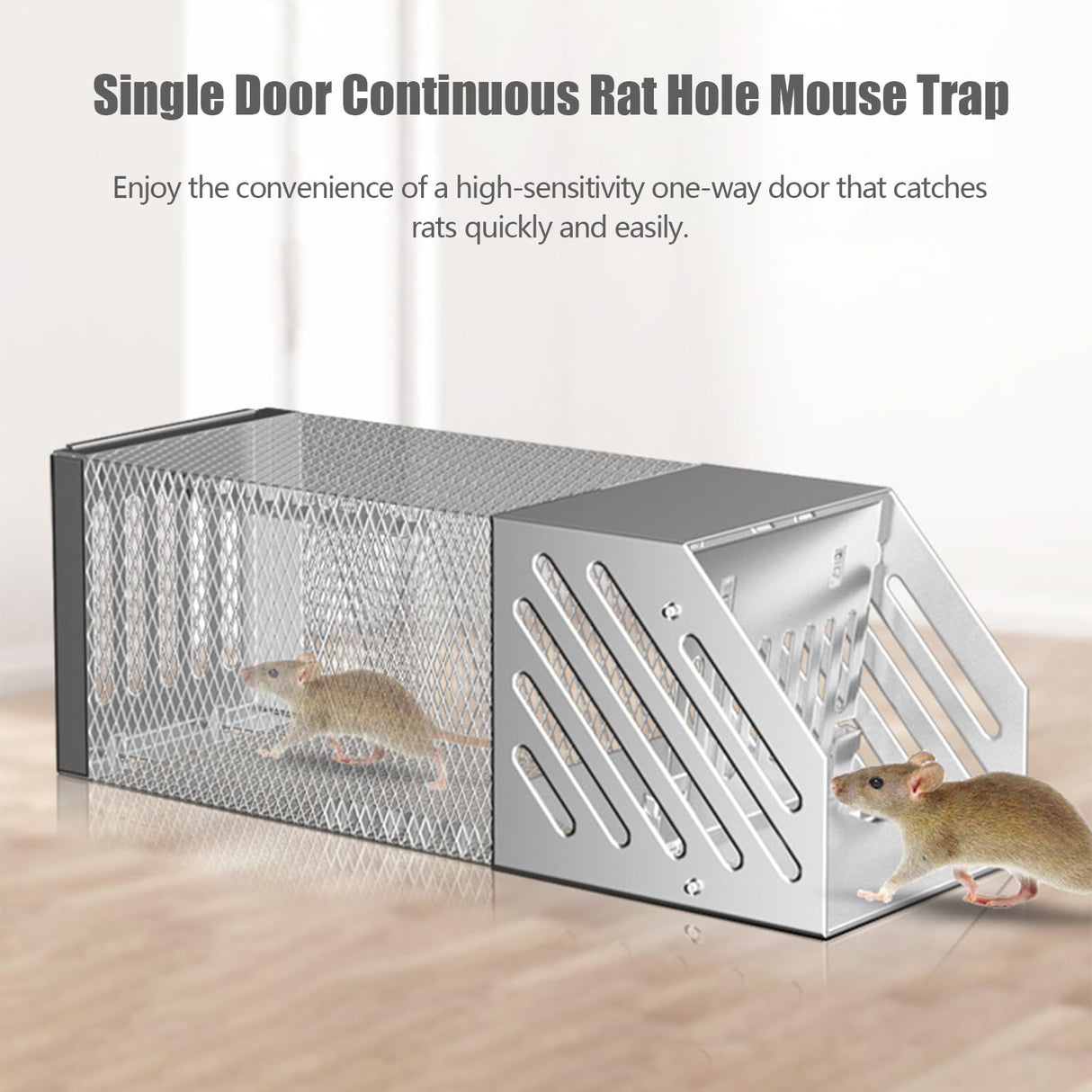 Humane Mouse Trap, [2024 New] Single Door Continuous Rat Hole Mouse Trap, Combined Automatic Continuous Rat Traps Cage, Easy to Set Mice Catcher for Indoor and Outdoor, Sensitive Pedal Rat Trap (1pc)