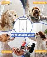 Artibear Dog Grooming Arm with Clamp for Large Dog, Adjustable Height to 33in and Width to 43in, Pet Grooming Table Arm with 2 Loop Noose & 2 No Sit Haunch Holder for Home & Store (Table Not Include)