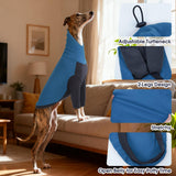DENTRUN Greyhound Dog Sweatshirt, Fleece Turtleneck Jumper for Greyhounds & Whippets - Warm Knitted Sweater for Lurchers, Italian Greyhounds, Salukis (XL, Blue)