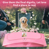 Pet Casket Body Bag,Dog or cat Burial Box with Dignity,pet caskets or Burial Boxes Alternative,eco-Conscious Body Bag with Handle & Custom Memorial Surface (Pink)