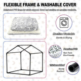 Pelemee Indoor Dog House, Night-Luminous Star Dog Tent with Frame, Washable Dog Cave Bed, Suitable for 18-40 lb Small and Medium Dog