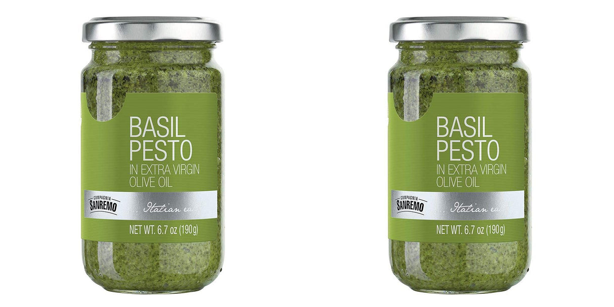 Compagnia Sanremo Pesto DOP Basil Pesto, 6.5 oz SET of 2