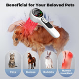 16*650nm & 8*808nm Cold Laser Therapy Device for Dog Cat, 5200mAh Portable Near Red Light Laser Therapy with Protective Cover, Puppy LLLT Pet Treatment Machine for Muscle Pain Relief & Improve Healing