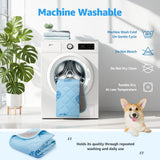 LOOBANI Dog Cooling Mat for Large Dogs - 56"x36" Pet Cooling Mat with Anti-Slip Bottom, Waterproof Self-Cooling Dog Pad for Crate, Floor & Car, Grey Monstera (Blue, 56"x36")