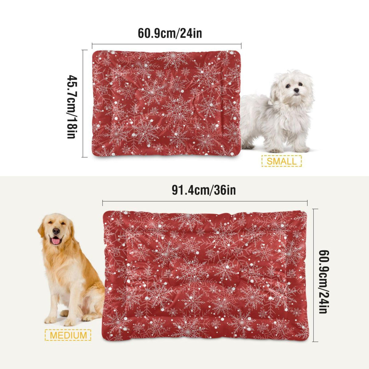 Sletend Christmas Snowflake Pet Bed Cute Dog Bed Mat Absorbing Non Slip Pad Pet Sleeping Mat for Small, Medium, and Large Dogs Puppy Cat 24 in x 18 in
