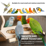 SMICEM Bird Perch Platform Toy with Mirror, Standing Rack & Stainless Steel Bowl - Wooden Play & Exercise Gym Stand, Cage Accessory for Cockatoos, Lovebirds, Budgies, Pacific Parrotlets & Canaries