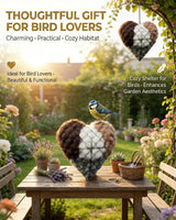 gbdyhup Handmade Alpaca Fiber Bird Nesting Heart, Outside Winter Tree Shelter for Wild Bird, Birds Nests Material Holder for Garden Art Birdhouse, Hummingbird Houses Nest Boxes for Birds Lovers (1PC)