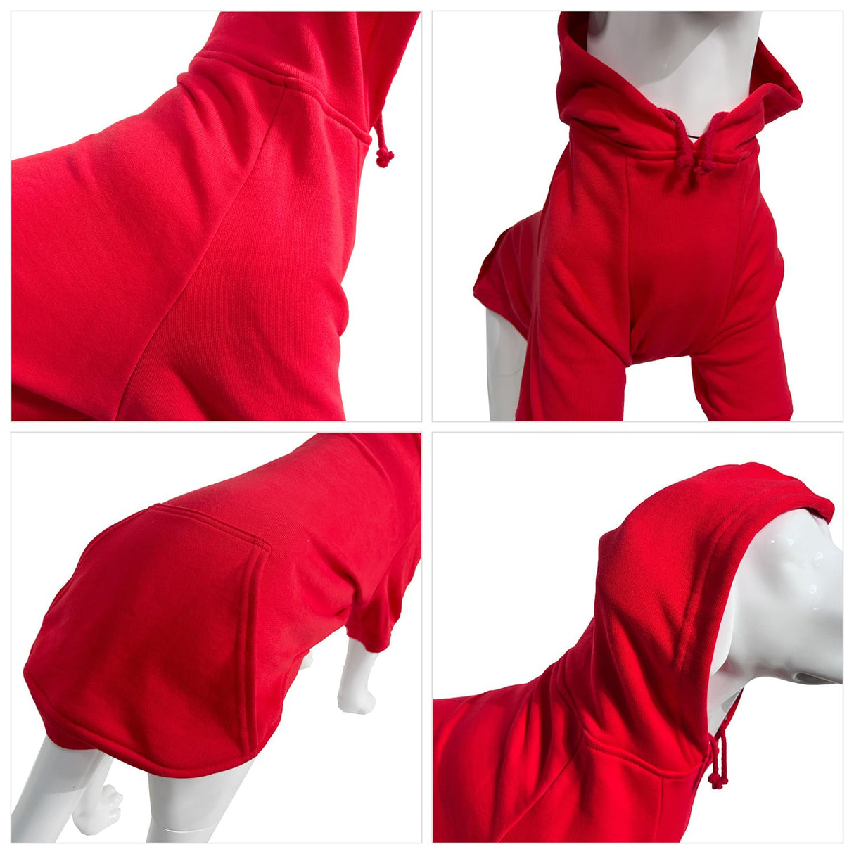 Lovelonglong Blank Basic Hoodie Sweatshirt for Dogs 100% Cotton Fits Small Medium Dachshund Large Dog Red 3XL